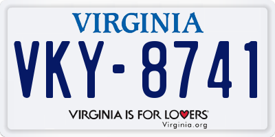 VA license plate VKY8741