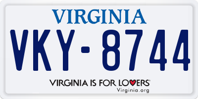 VA license plate VKY8744