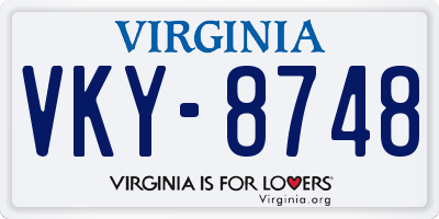 VA license plate VKY8748