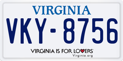 VA license plate VKY8756