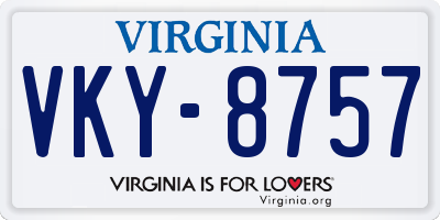 VA license plate VKY8757