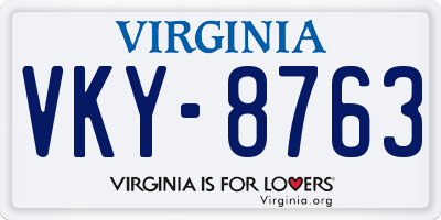 VA license plate VKY8763