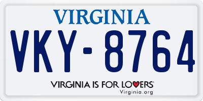 VA license plate VKY8764