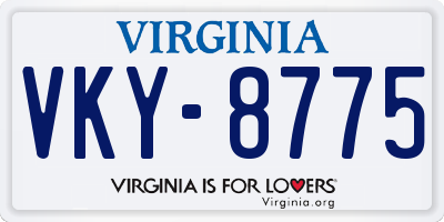 VA license plate VKY8775