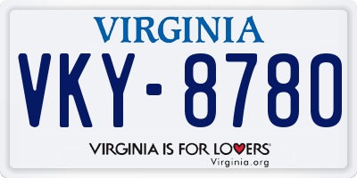 VA license plate VKY8780