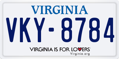 VA license plate VKY8784