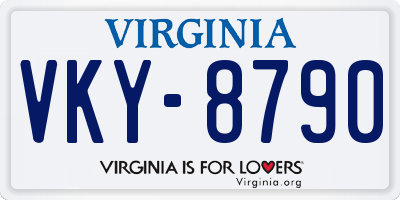 VA license plate VKY8790