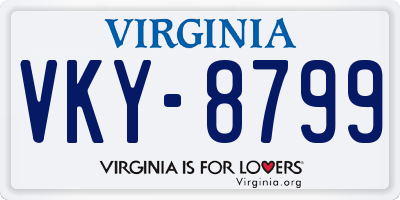 VA license plate VKY8799