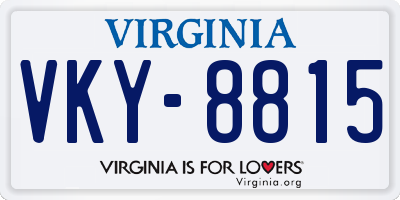 VA license plate VKY8815