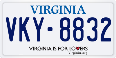 VA license plate VKY8832