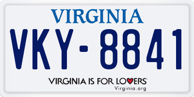 VA license plate VKY8841