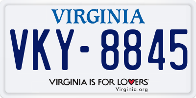 VA license plate VKY8845