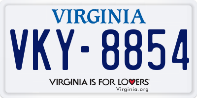 VA license plate VKY8854