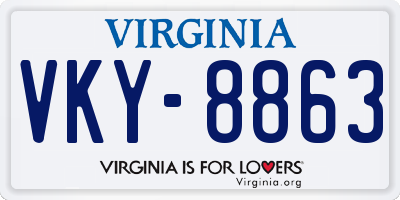 VA license plate VKY8863