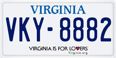 VA license plate VKY8882