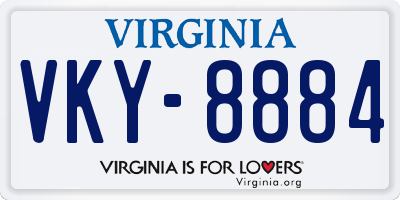 VA license plate VKY8884