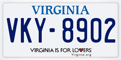 VA license plate VKY8902