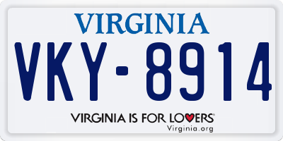 VA license plate VKY8914