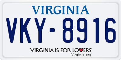 VA license plate VKY8916