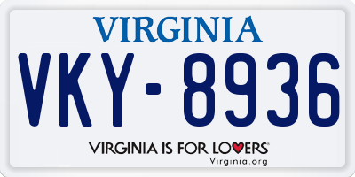 VA license plate VKY8936