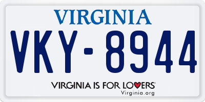 VA license plate VKY8944