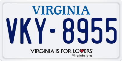 VA license plate VKY8955