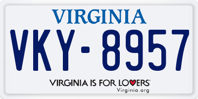 VA license plate VKY8957