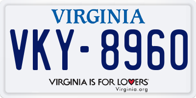 VA license plate VKY8960