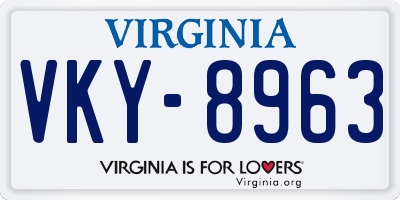 VA license plate VKY8963