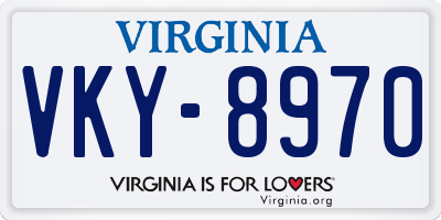 VA license plate VKY8970