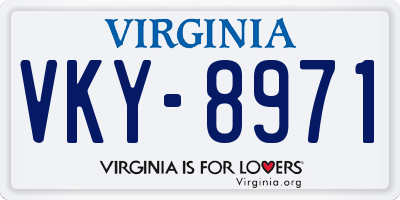 VA license plate VKY8971