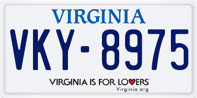 VA license plate VKY8975