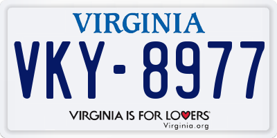 VA license plate VKY8977