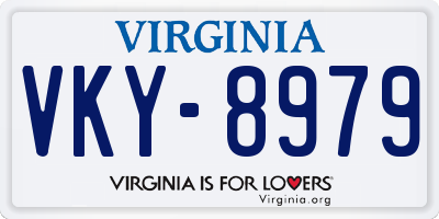 VA license plate VKY8979