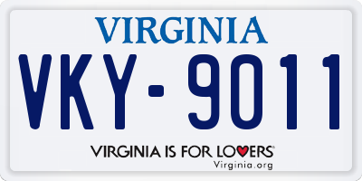VA license plate VKY9011