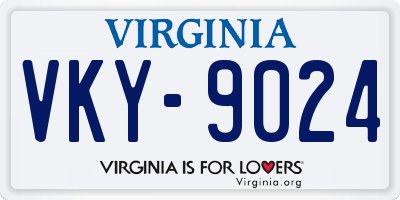 VA license plate VKY9024