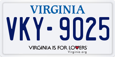 VA license plate VKY9025