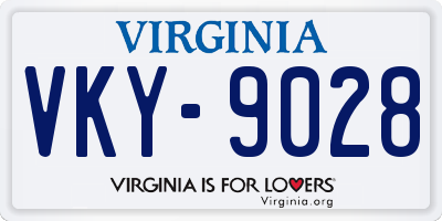 VA license plate VKY9028