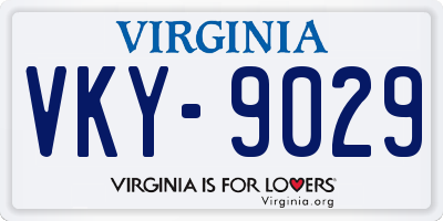 VA license plate VKY9029