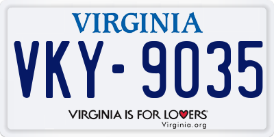 VA license plate VKY9035
