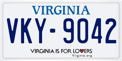 VA license plate VKY9042