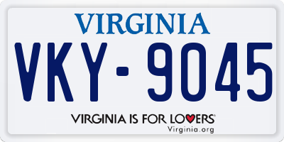 VA license plate VKY9045