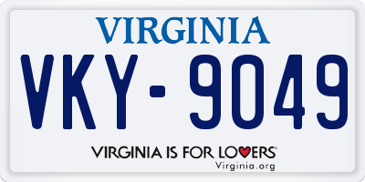 VA license plate VKY9049