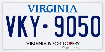 VA license plate VKY9050