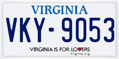 VA license plate VKY9053