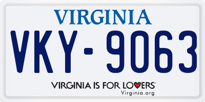 VA license plate VKY9063