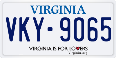 VA license plate VKY9065