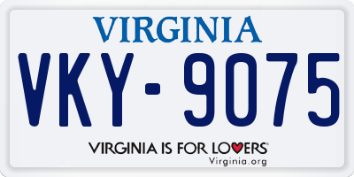 VA license plate VKY9075