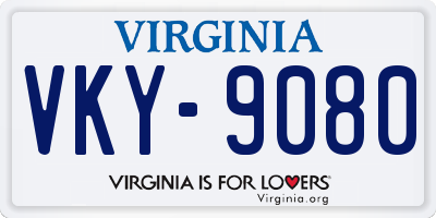 VA license plate VKY9080