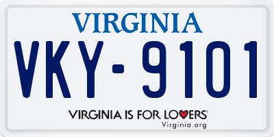 VA license plate VKY9101